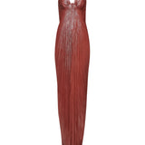 Abito da sera off-shoulder Nadira in rosso 