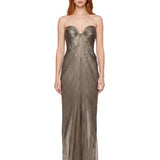 Abito da sera off-shoulder Salima in bronzo 