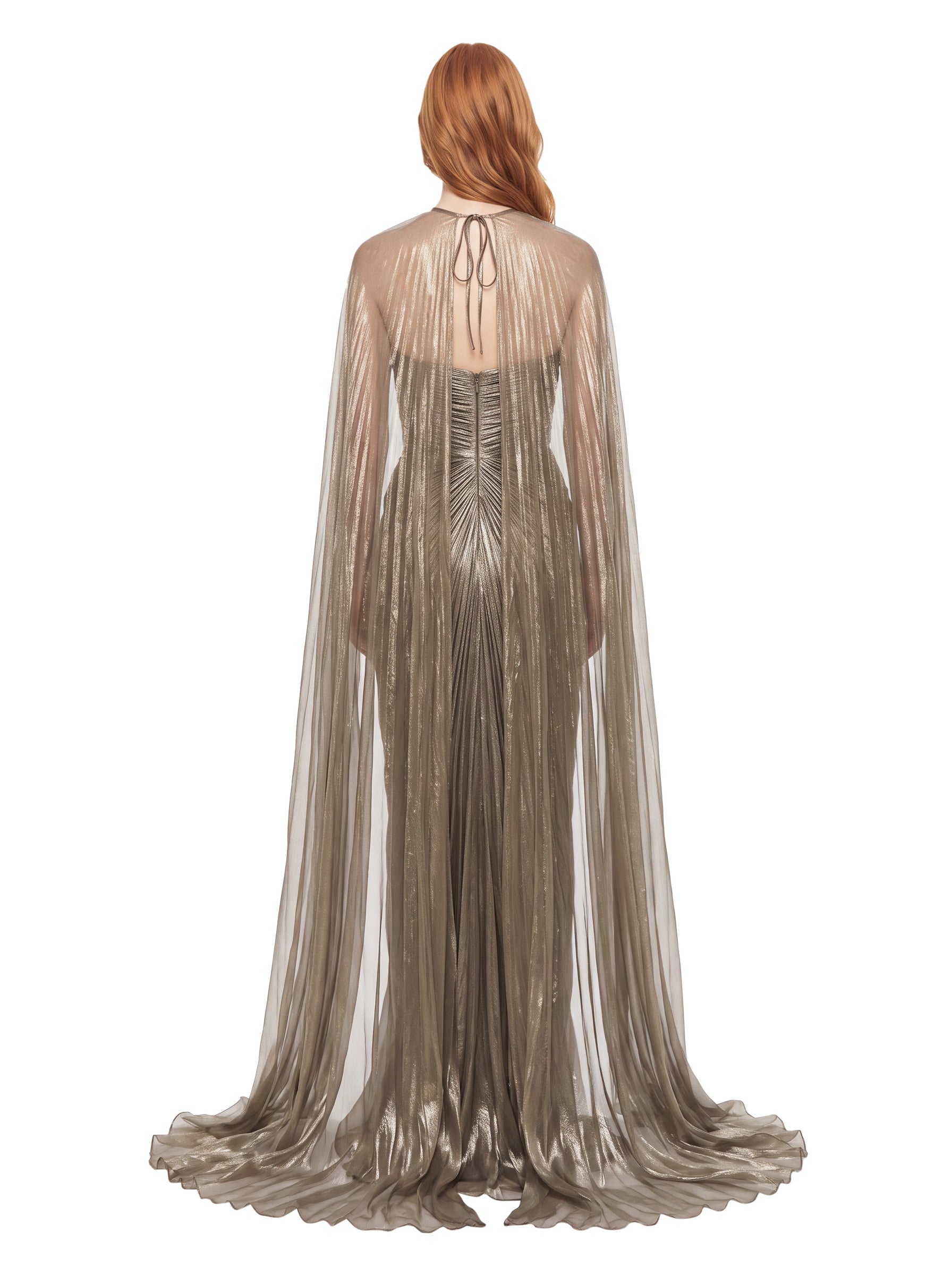 Abito da sera off-shoulder Salima in bronzo 