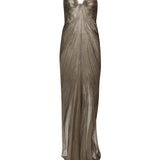 Abito da sera off-shoulder Salima in bronzo 