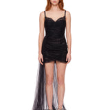 Abito da sera con tulle Latifa in nero 