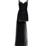 Abito da sera con tulle Latifa in nero 