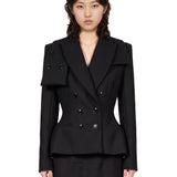 Blazer Brigitte a collo alto in nero 