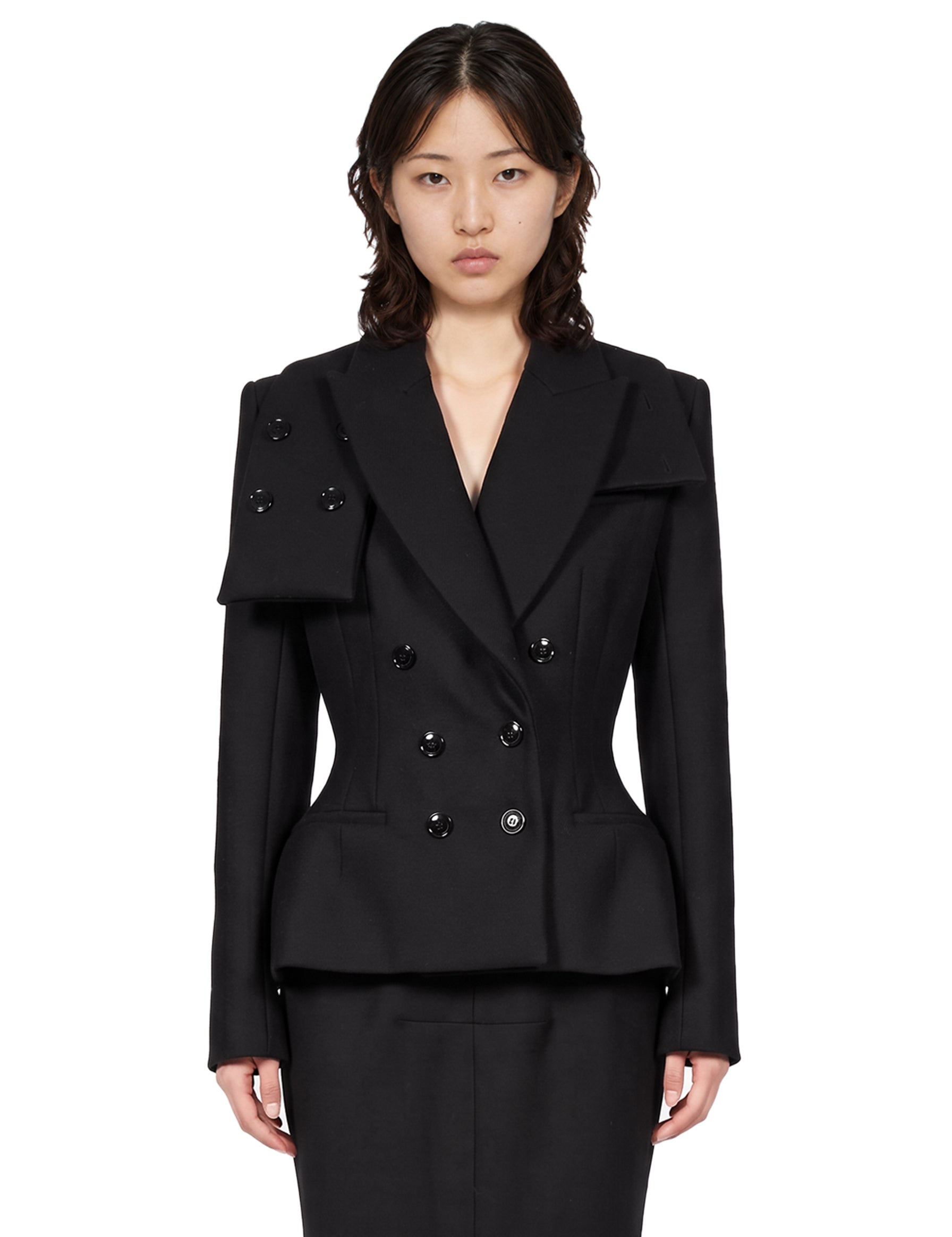 Blazer Brigitte a collo alto in nero 
