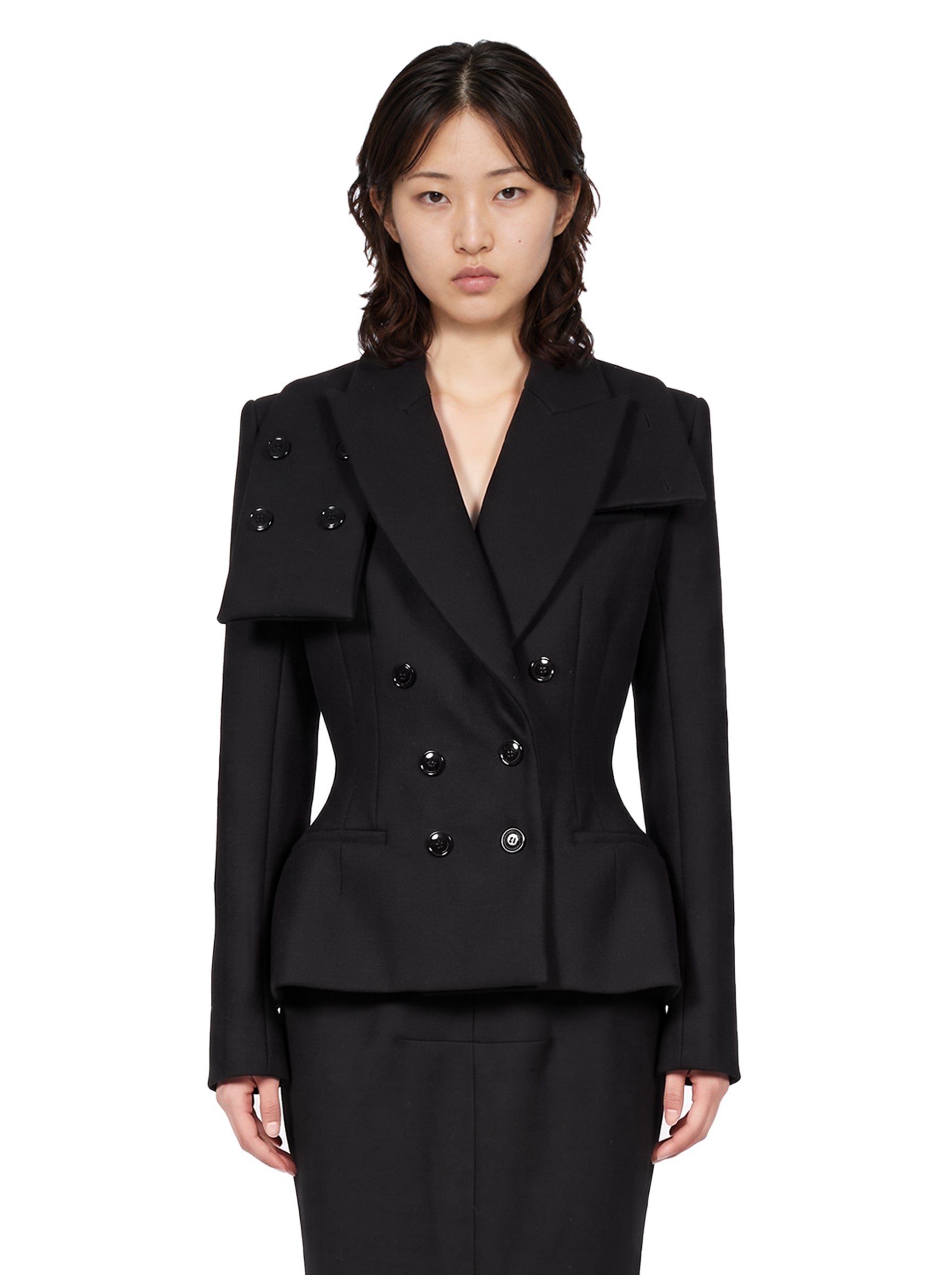 Blazer Brigitte a collo alto in nero 