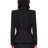 Blazer Brigitte a collo alto in nero 