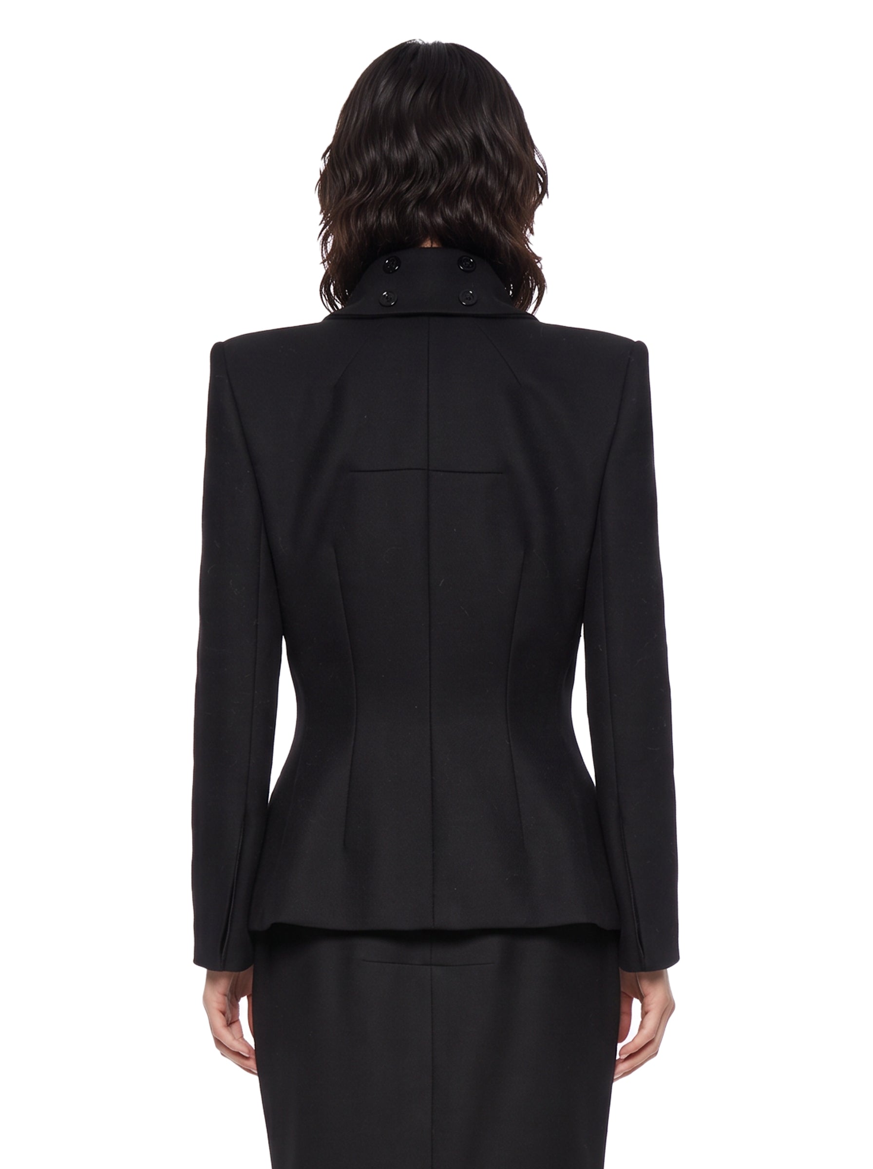 Blazer Brigitte a collo alto in nero 