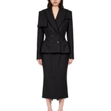 Blazer Brigitte a collo alto in nero 