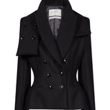 Blazer Brigitte a collo alto in nero 