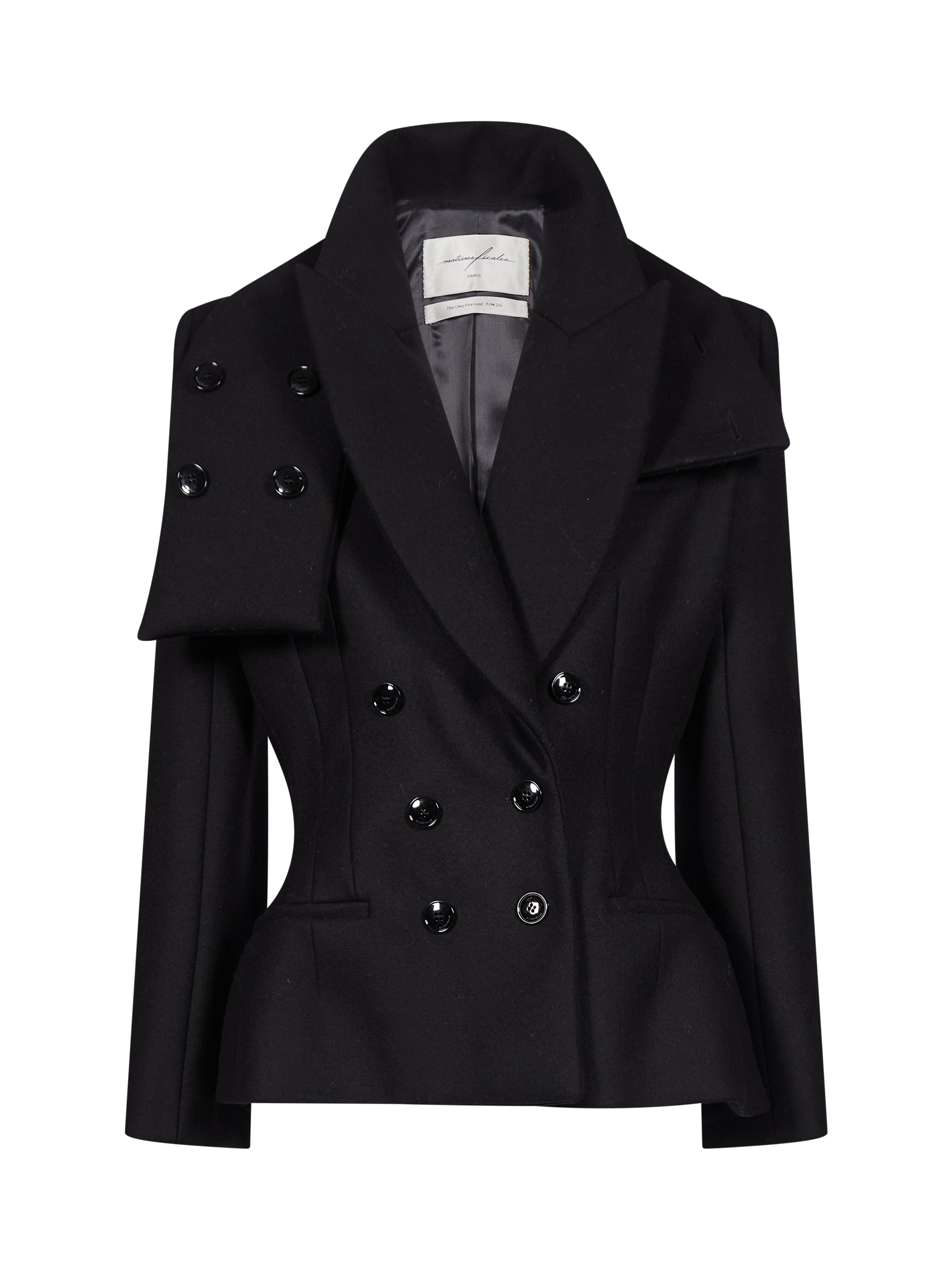 Blazer Brigitte a collo alto in nero 