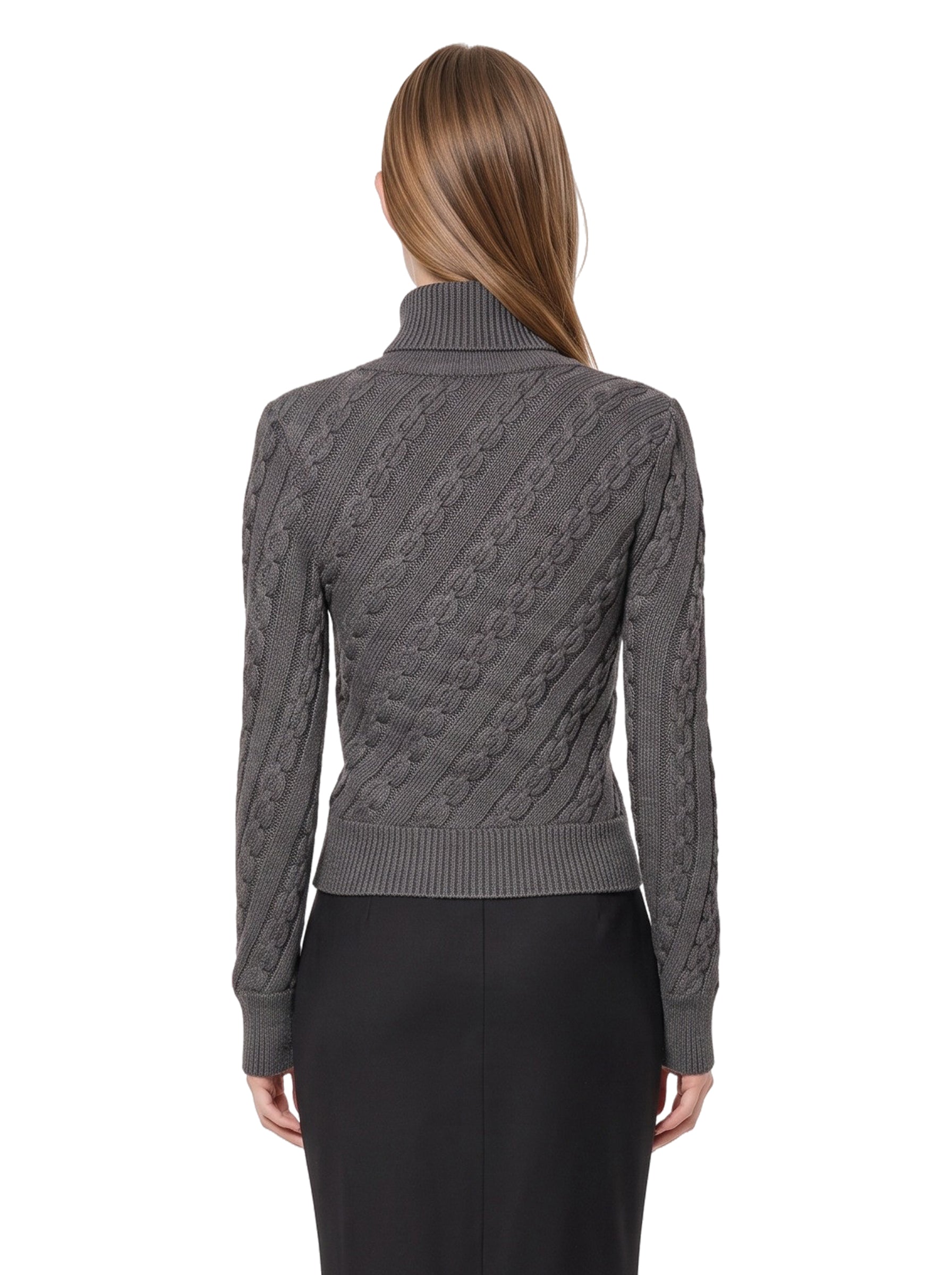 Maglione a trecce Jacqueline in grigio 