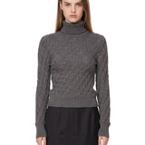Maglione a trecce Jacqueline in grigio 