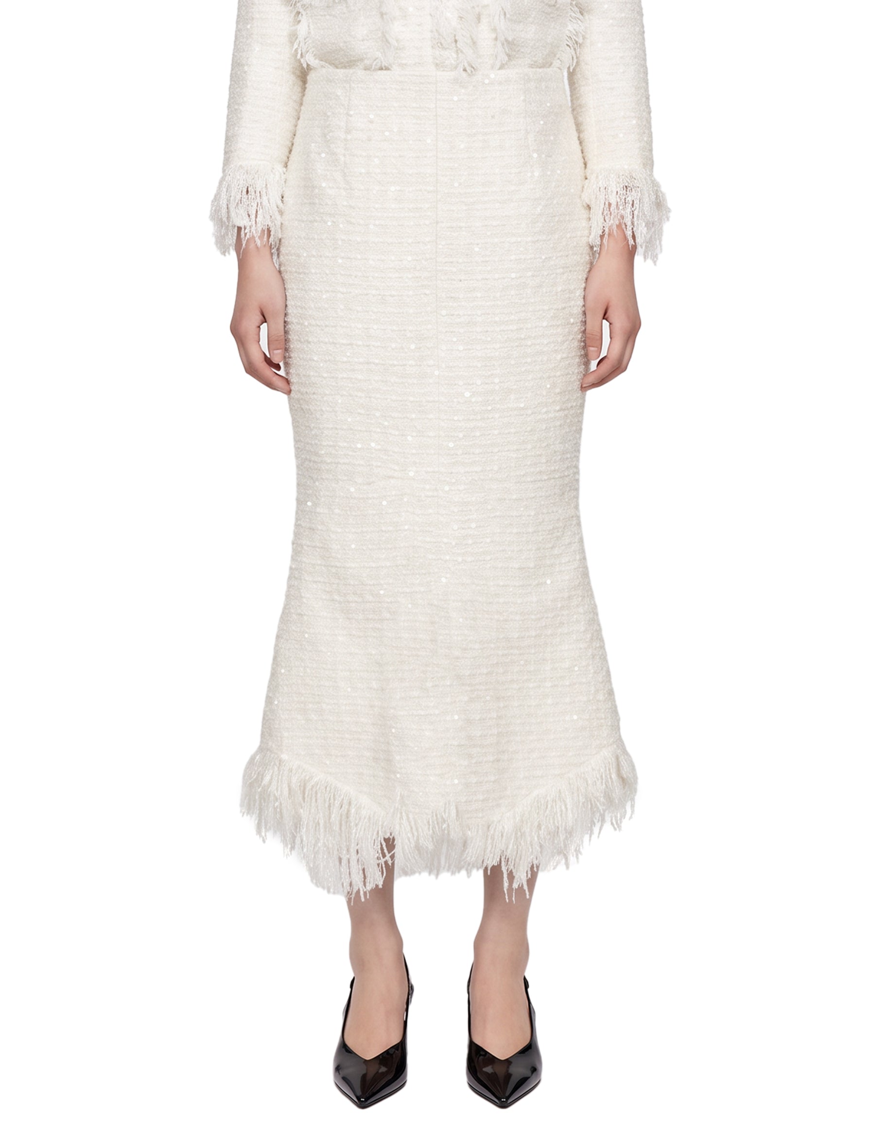 Gonna midi Mademoiselle in bianco 
