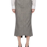 Gonna midi a quadri Madame in grigio 