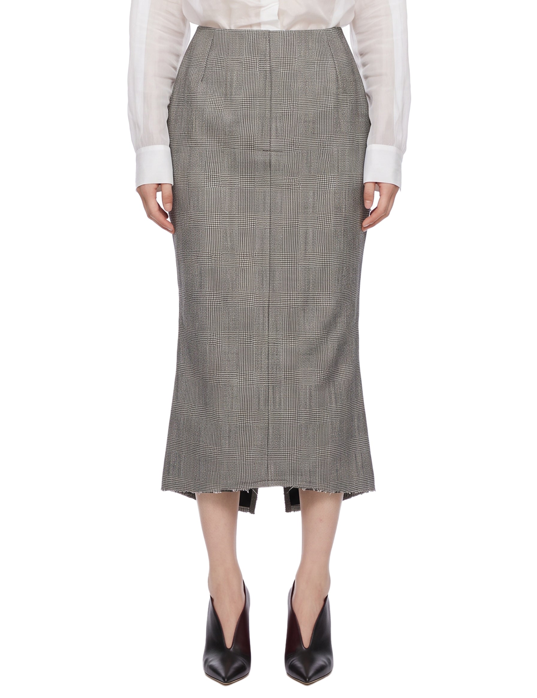Gonna midi a quadri Madame in grigio 