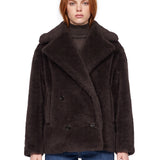 Cappotto Teddy corto in marrone 