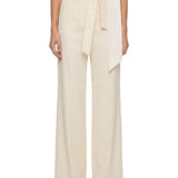 Pantalone in lana con cintura Editto in beige 