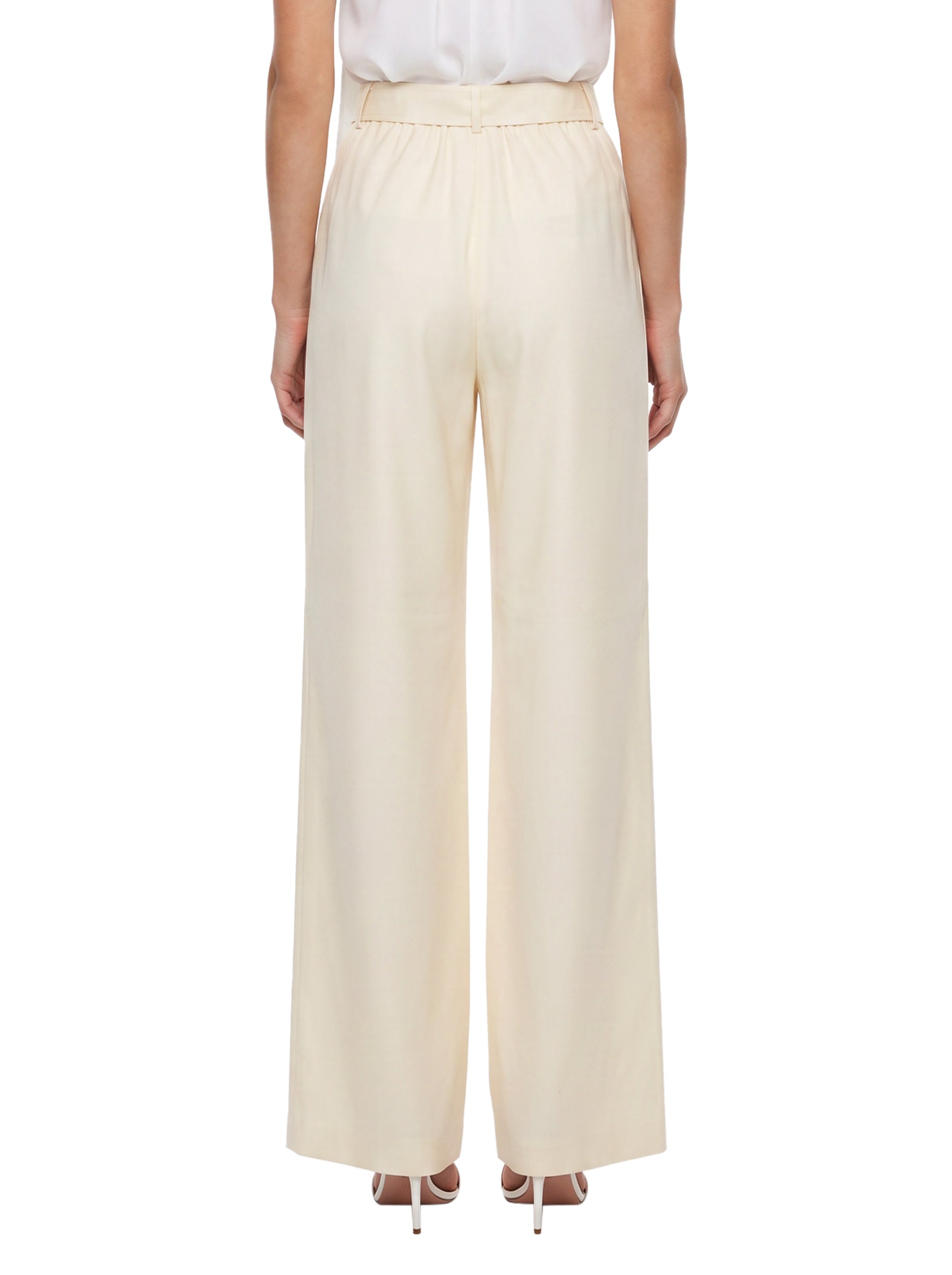 Pantaloni con cintura Editto in avorio 