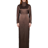 Abito lungo Spuma in marrone 