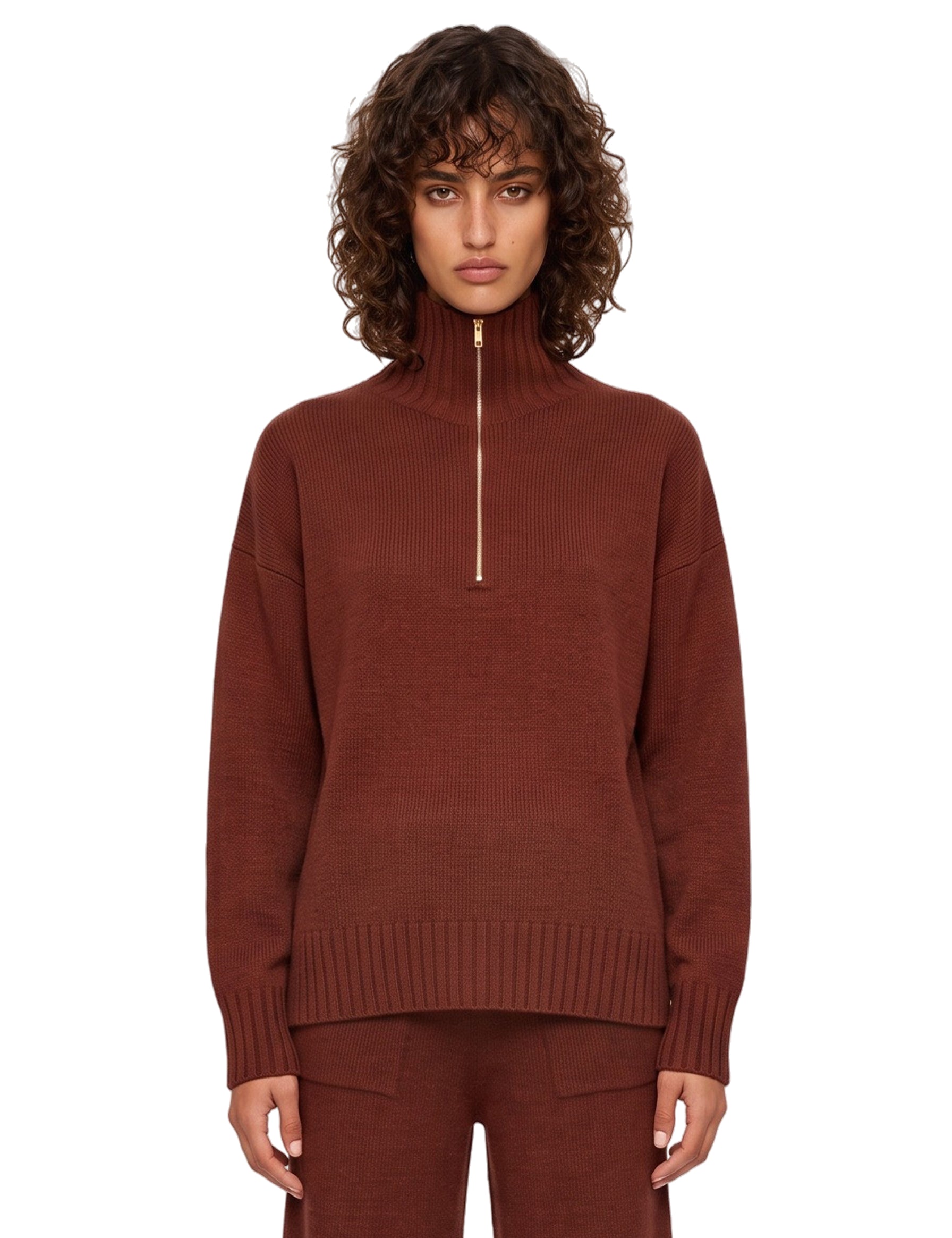 Maglia a collo alto Crasso in bordeaux 