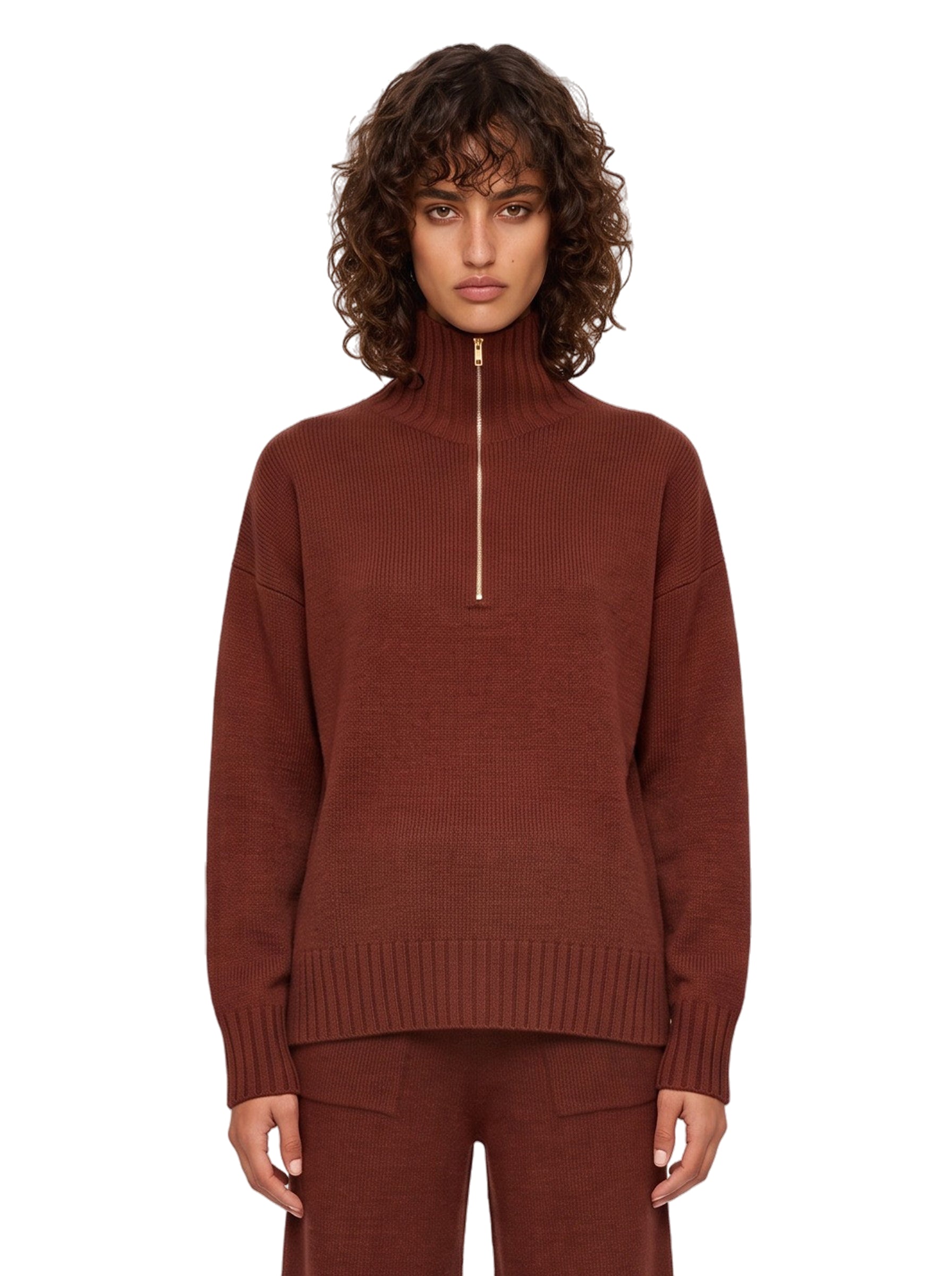 Maglia a collo alto Crasso in bordeaux 