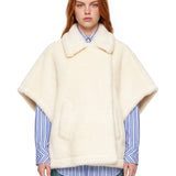 Cappotto doppiopetto Tebe in avorio 