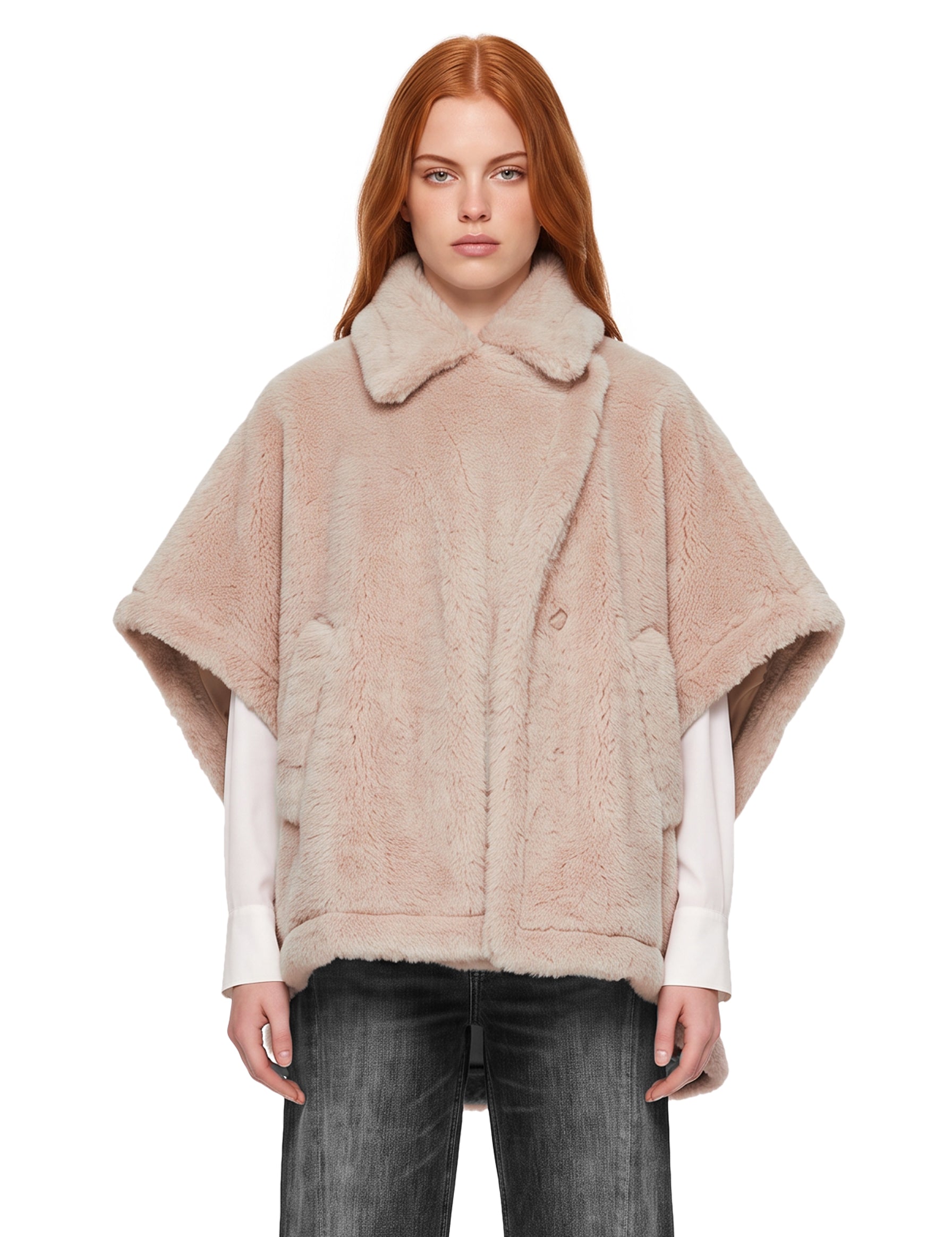 Cappotto doppiopetto Tebe in beige 