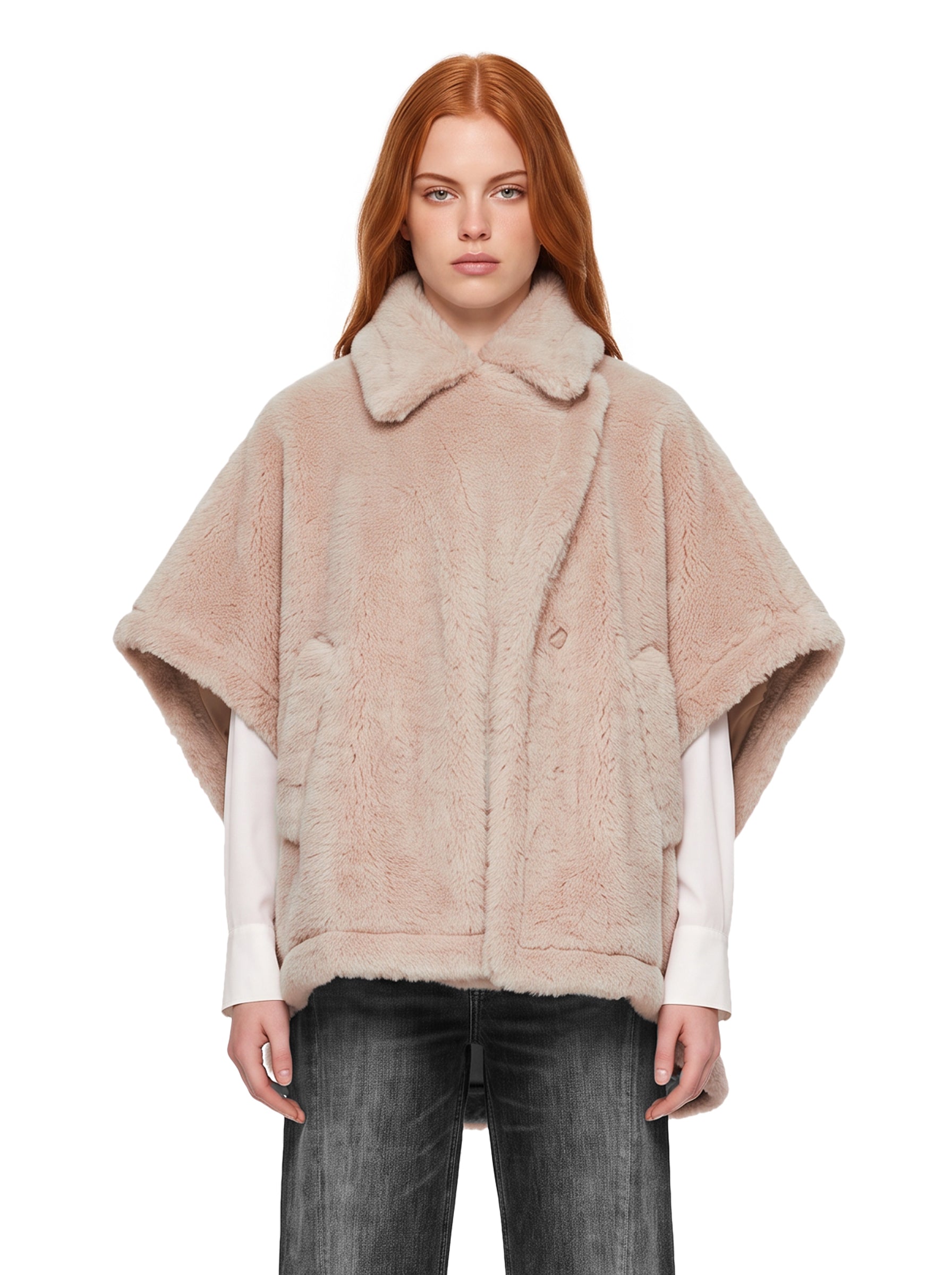 Cappotto doppiopetto Tebe in beige 