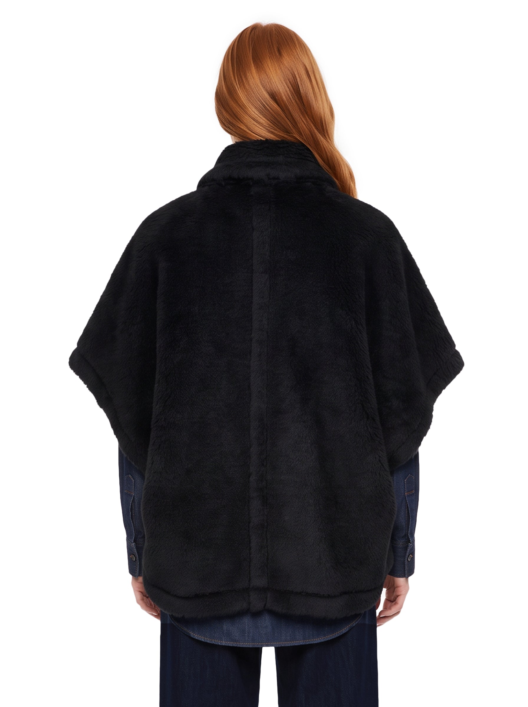 Cappotto doppiopetto Tebe in nero 