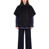 Cappotto doppiopetto Tebe in nero 