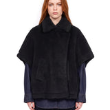 Cappotto doppiopetto Tebe in nero 