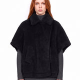 Cappotto doppiopetto Tebe in nero 
