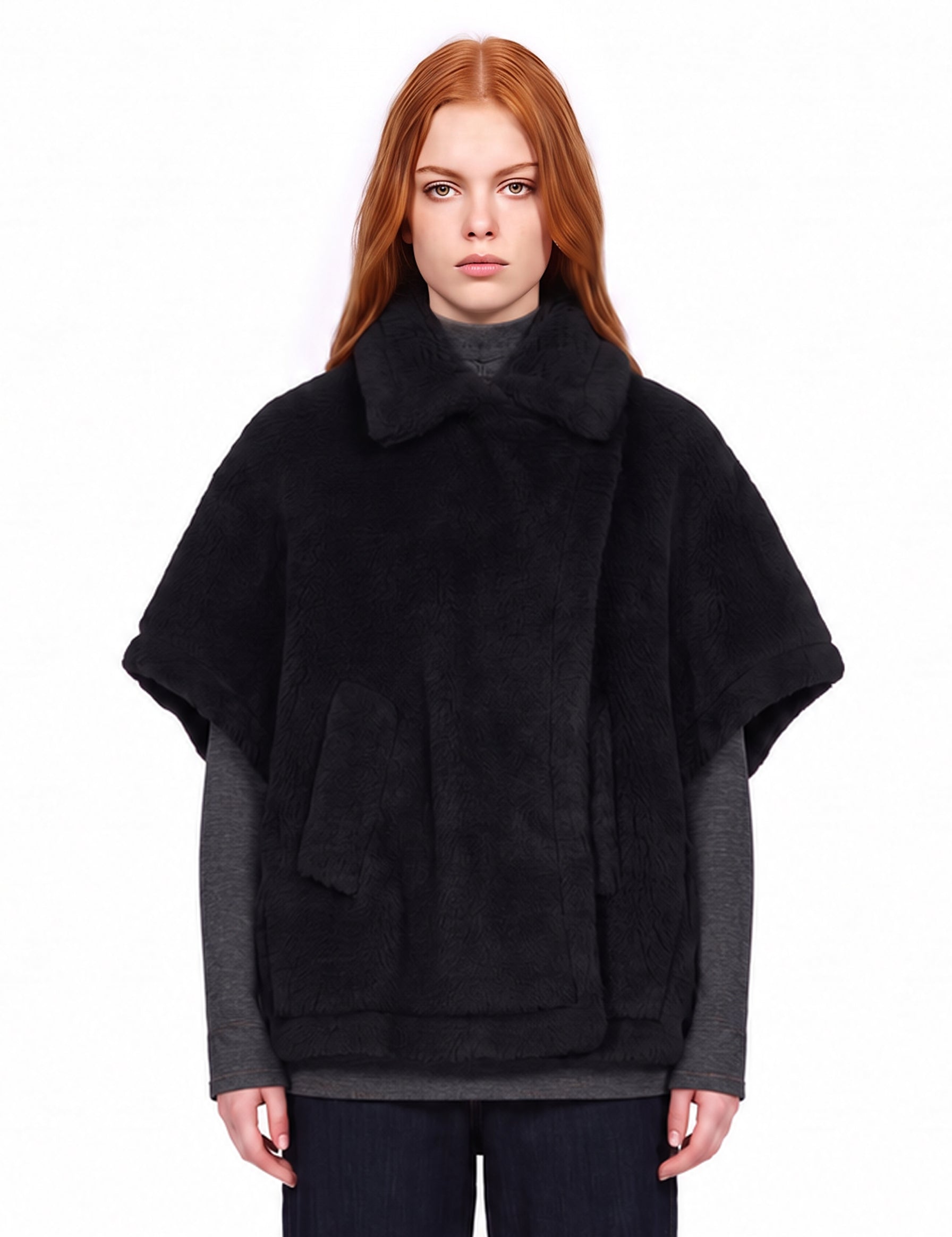 Cappotto doppiopetto Tebe in nero 