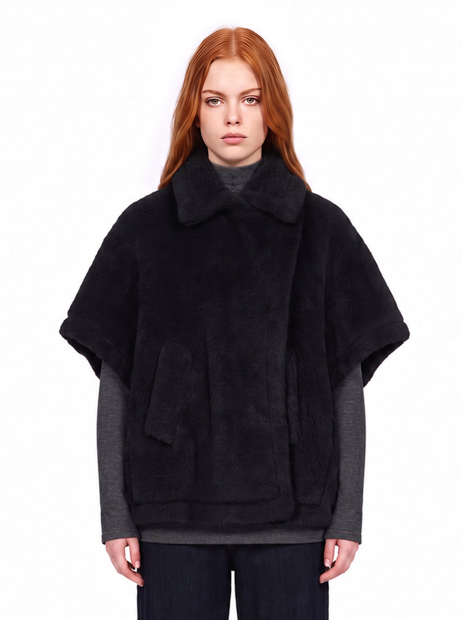 Cappotto doppiopetto Tebe in nero 