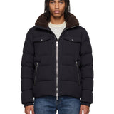 Piumino con collo in shearling Alarick in blu 
