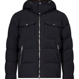 Piumino con collo in shearling Alarick in blu 