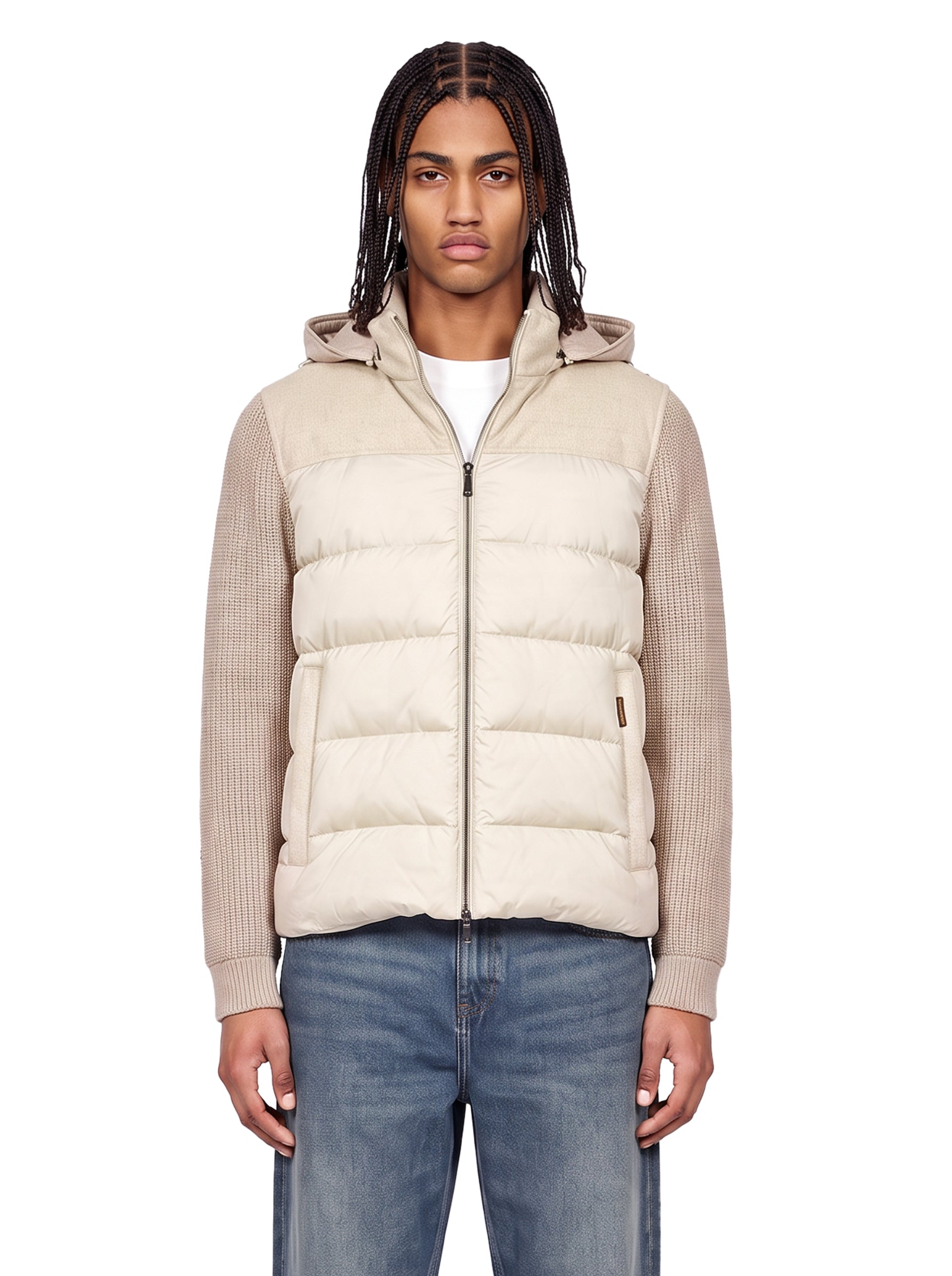 Giacca con cappuccio Allori in beige 
