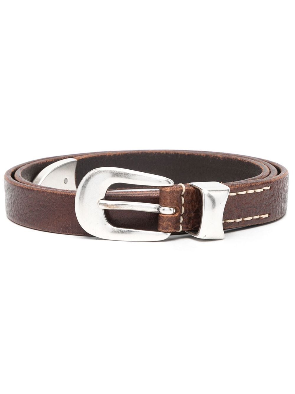 Cintura con fibbia Western in marrone 