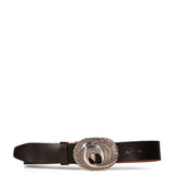 Cintura con fibbia Eagle in nero 