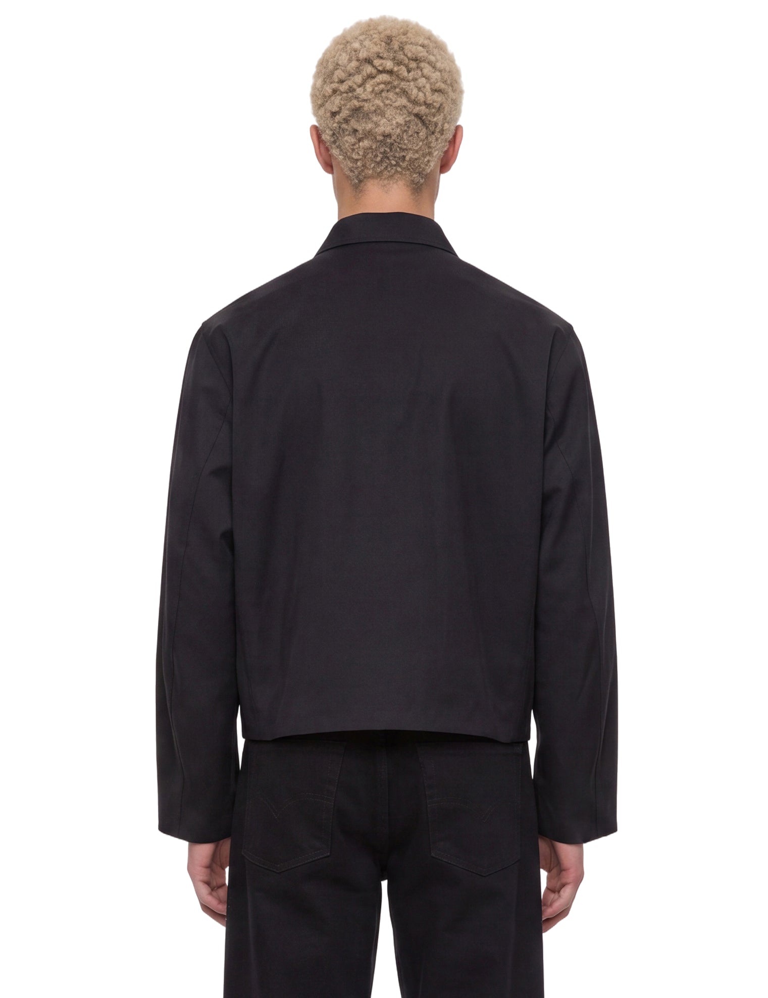 Giacca con zip in lana in nero 