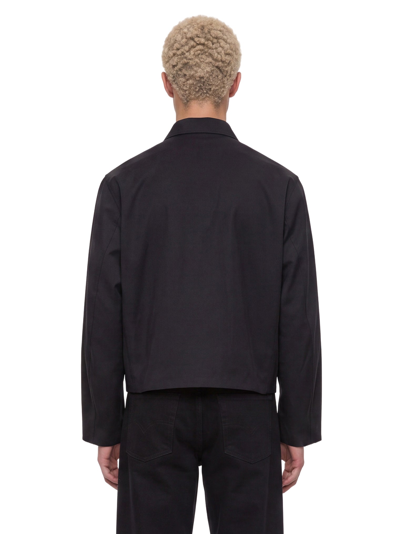 Giacca con zip in lana in nero 