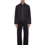 Giacca con zip in lana in nero 