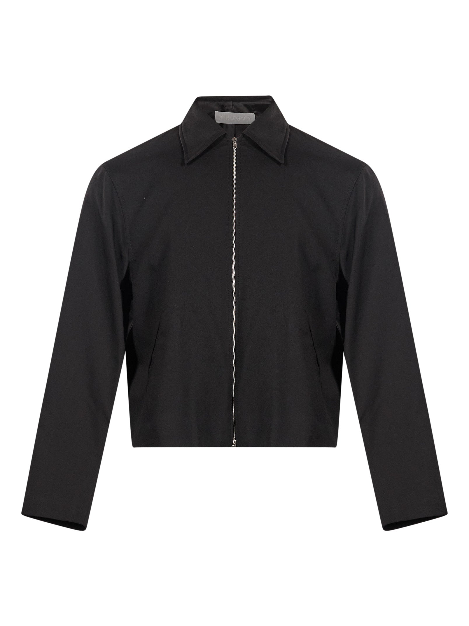 Giacca con zip in lana in nero 