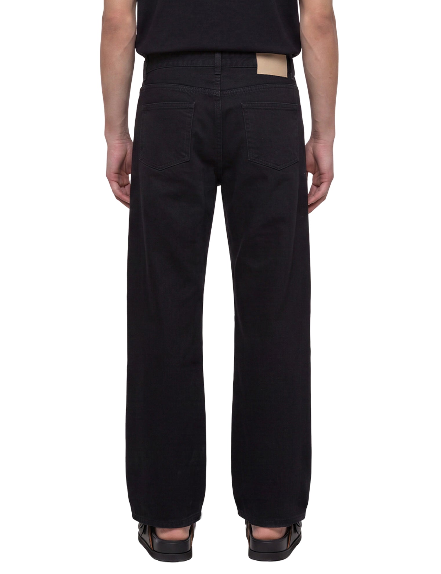 Jeans a gamba drittai in nero 