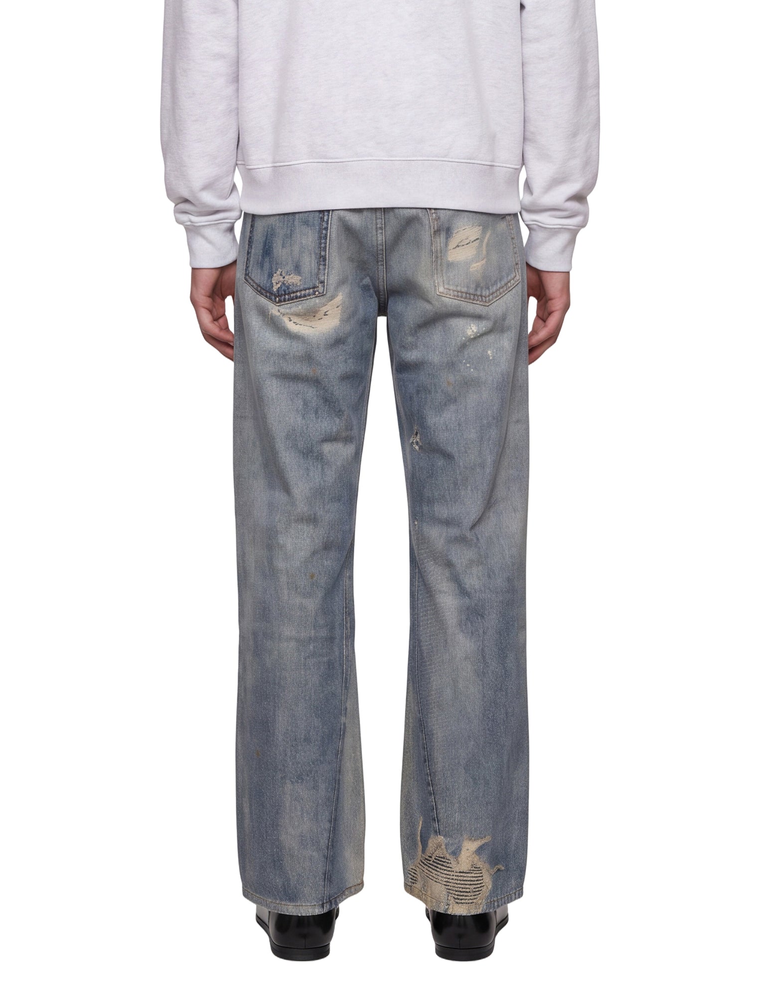 Jeans Third Cut con effetto vissuto in blu 