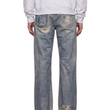 Jeans Third Cut con effetto vissuto in blu 
