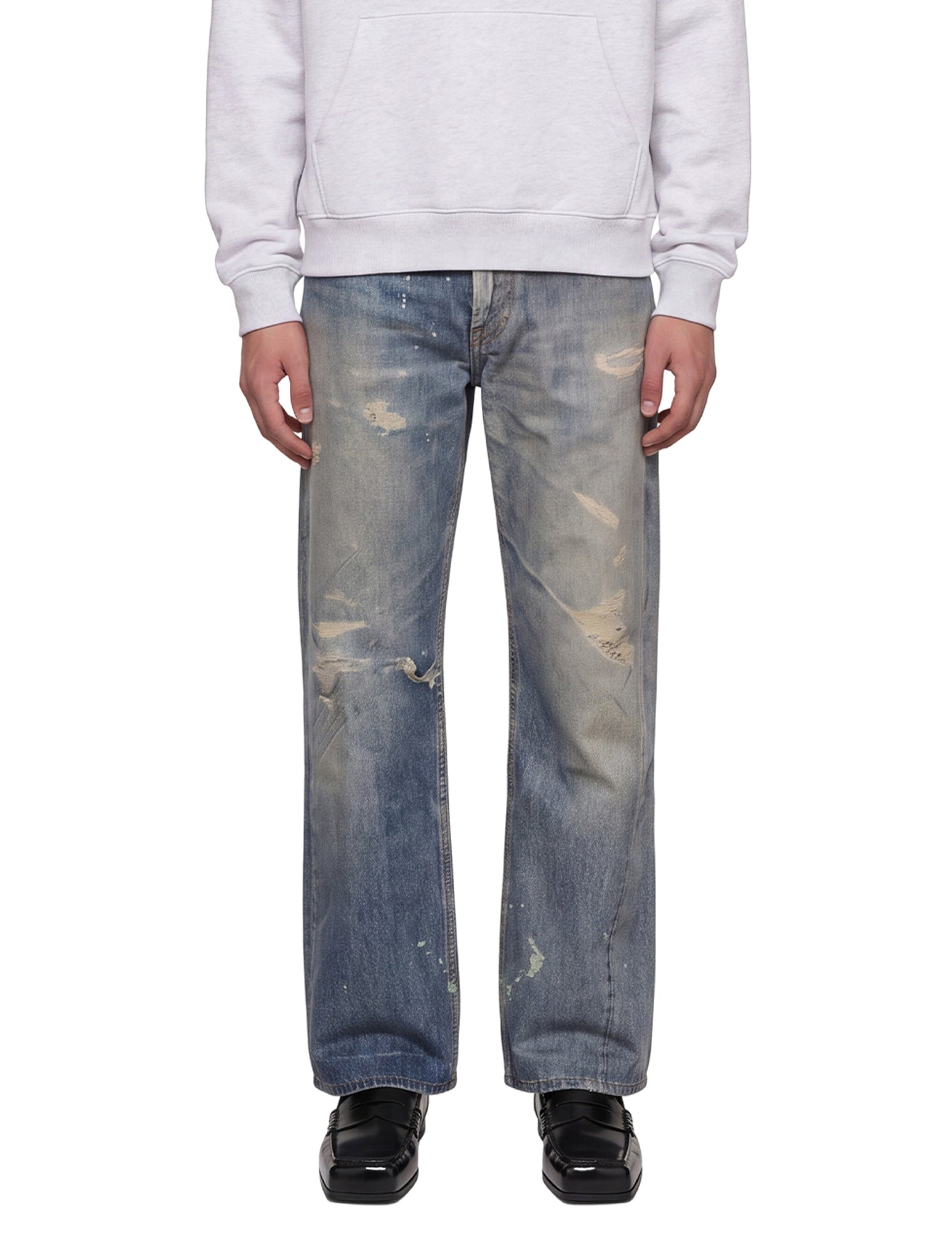 Jeans Third Cut con effetto vissuto in blu 