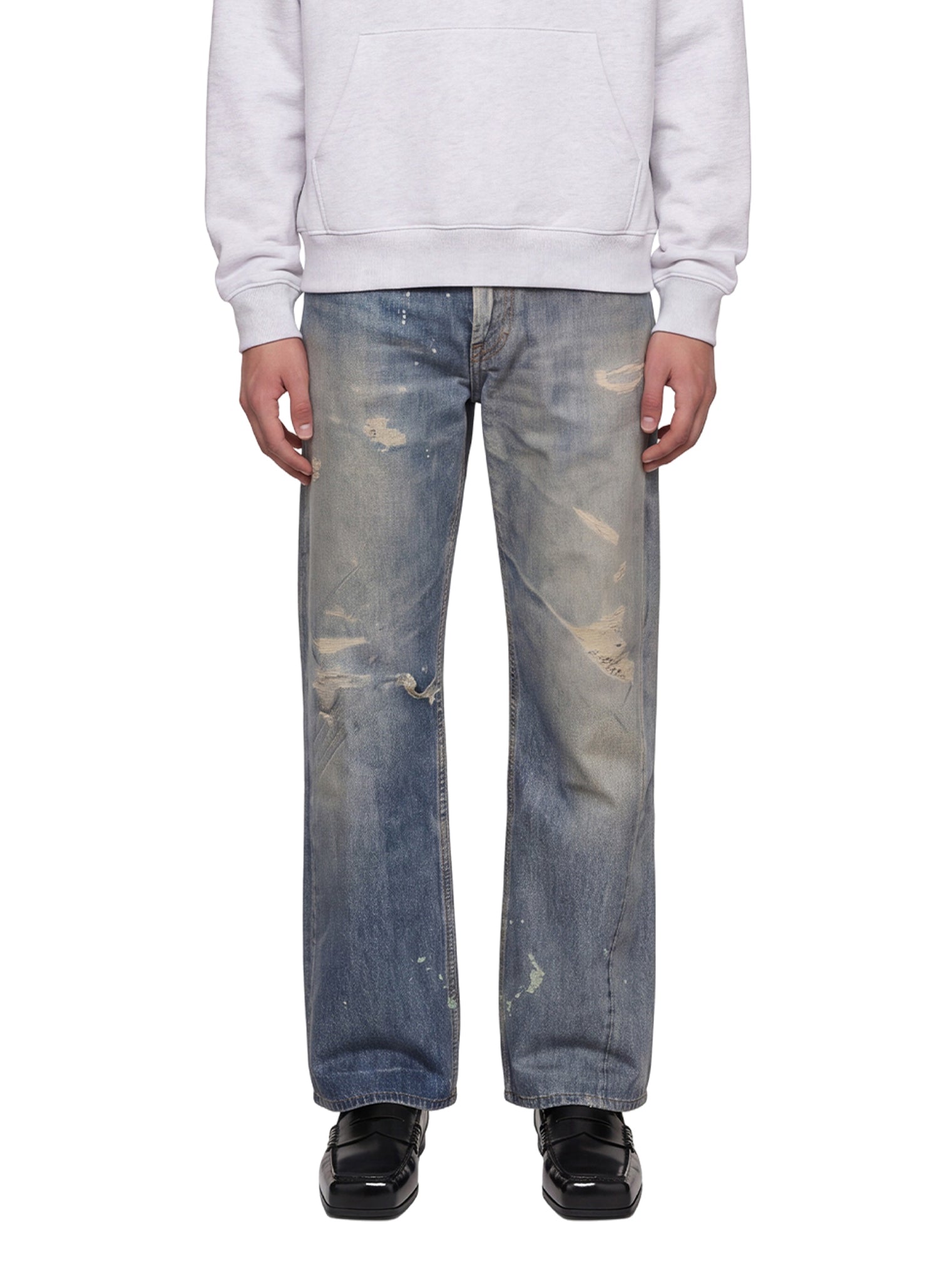 Jeans Third Cut con effetto vissuto in blu 