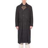 Cappotto Collapse a quadri in nero 
