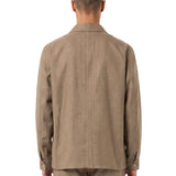 Giacca-camicia in lana in marrone 